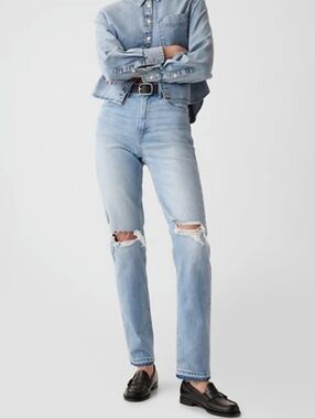 GAP Tall Cheeky Straight High-Rise Light Blue Denim Jeans 8T